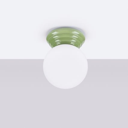 Plafonnier de salle de bains ZORI 1 x G9, 8 W, 230 V, Ø 12 cm, IP44, vert