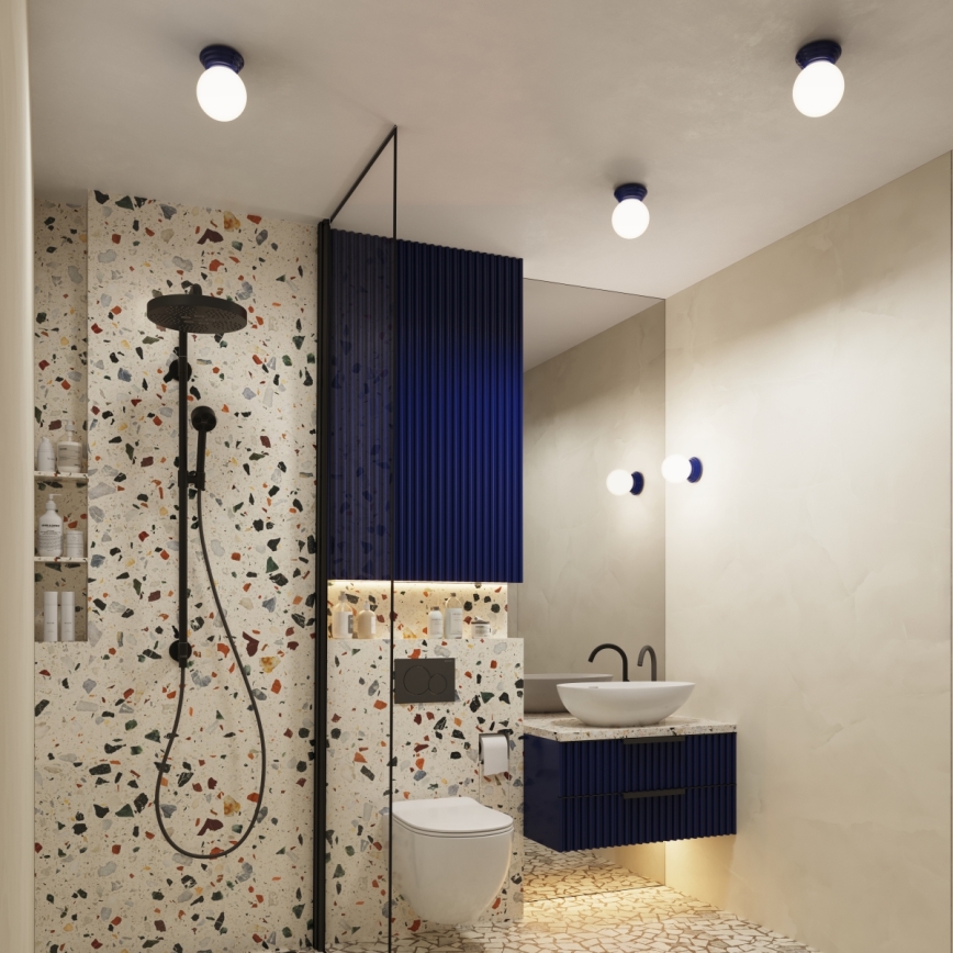 Plafoniera da bagno ZORI 1xG9/8W/230V Ø 12 cm IP44 blu