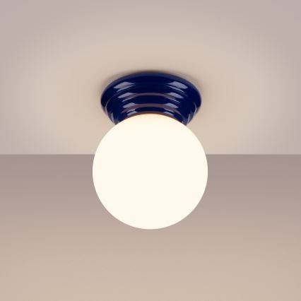 Plafonnier de salle de bains ZORI 1xG9/8W/230V Ø 12 cm IP44 bleu