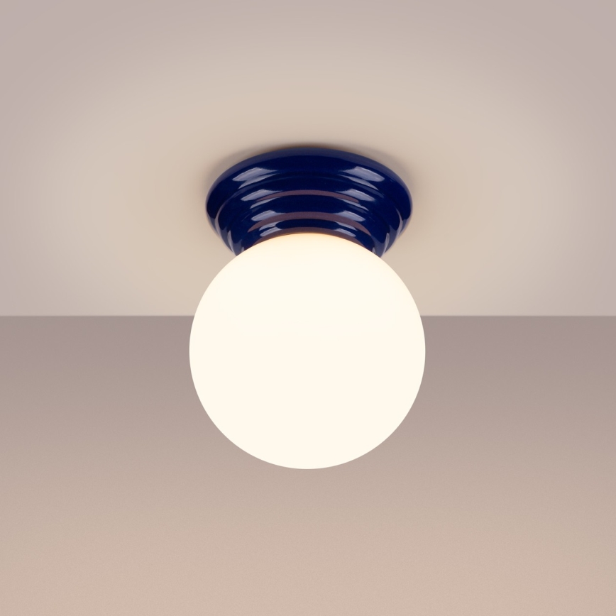 Plafonnier de salle de bains ZORI 1xG9/8W/230V Ø 12 cm IP44 bleu