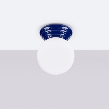Plafonnier de salle de bains ZORI 1xG9/8W/230V Ø 12 cm IP44 bleu