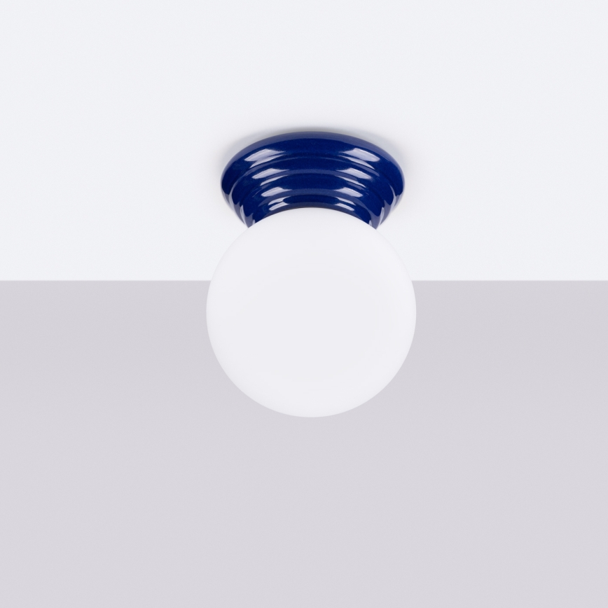 Plafonnier de salle de bains ZORI 1xG9/8W/230V Ø 12 cm IP44 bleu