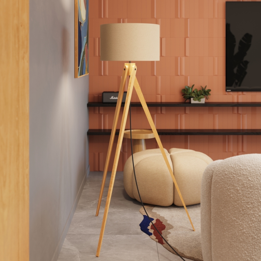 Lampada da terra NATT 1xE27/15W/230V tortora