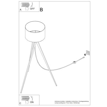 Lampada da terra NATT 1xE27/15W/230V rossa