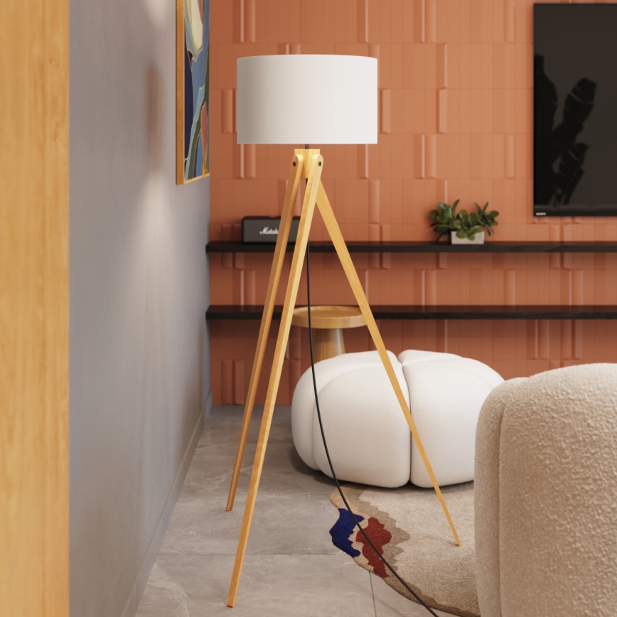 Lampada da terra NATT 1xE27/15W/230V bianca