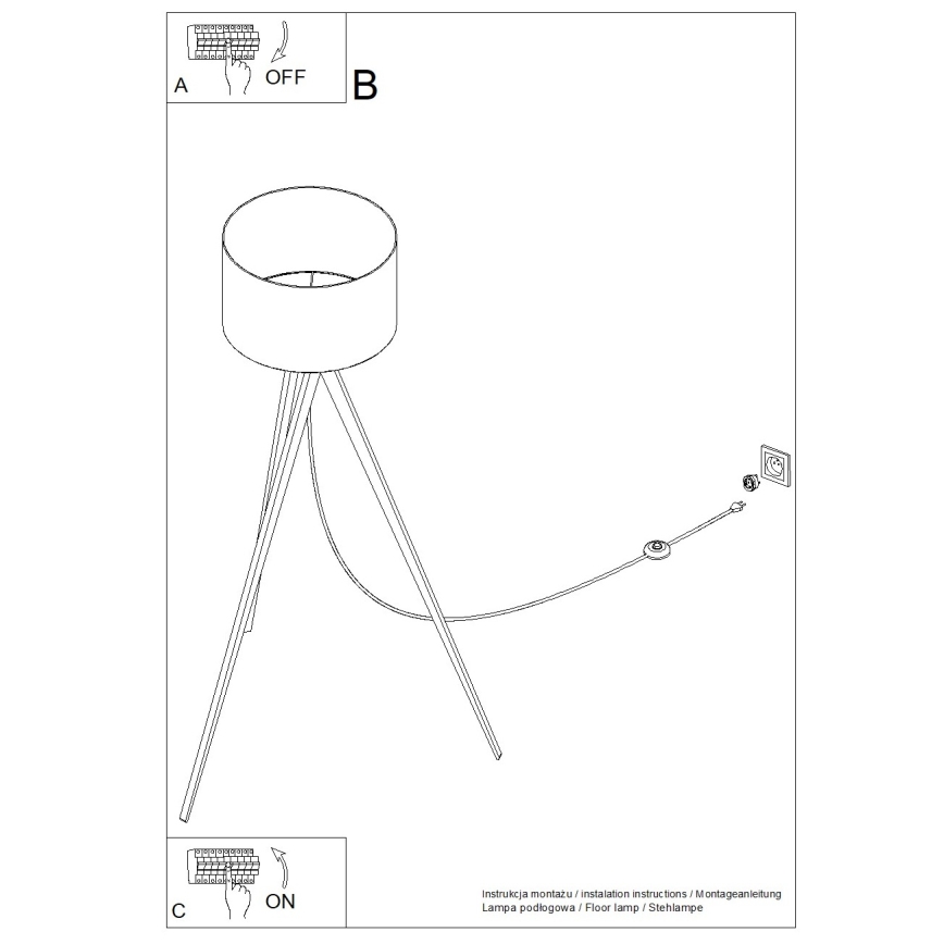 Lampadaire NATT 1xE27/15W/230V blanc