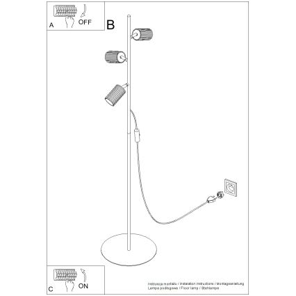 Lampadaire KARBON 3xGU10/10W/230V blanc