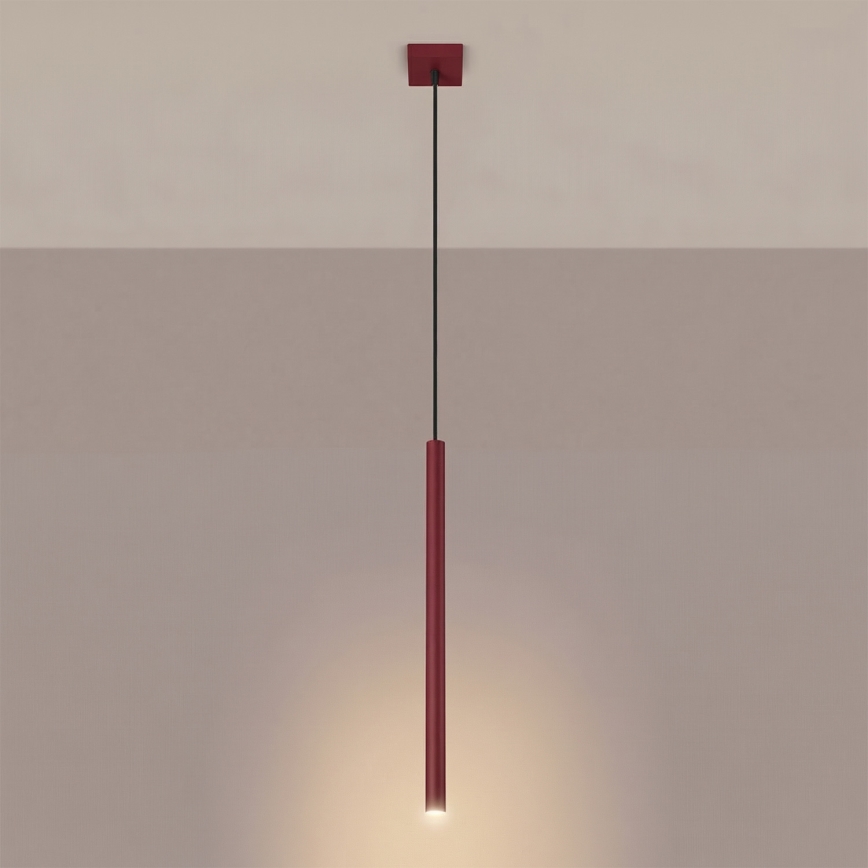 Lampada a sospensione su cavo PASTELO 1xG9/8W/230V rossa