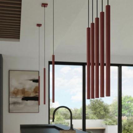 Lampada a sospensione su cavo PASTELO 1xG9/8W/230V rossa