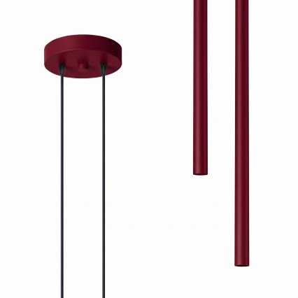 Lampadario a cavo PASTELO 2xG9/8W/230V rosso