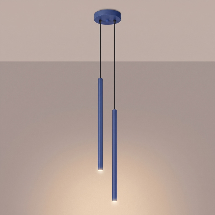 Suspension sur câble PASTELO 2xG9/8W/230V bleu