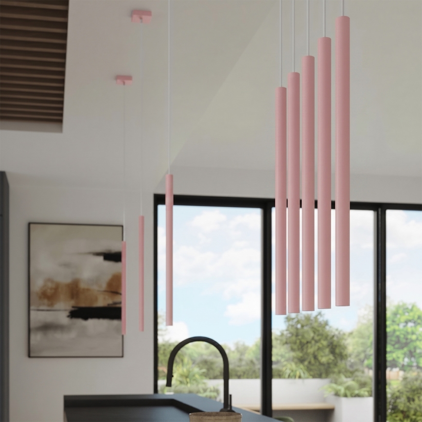 Lampadario a sospensione con cavo PASTELO 1xG9/8W/230V rosa