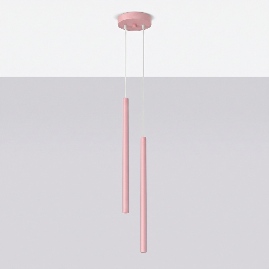 Suspension sur câble PASTELO 2xG9/8W/230V rose