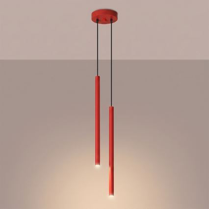 Pendelleuchte mit Kabel PASTELO 2xG9/8W/230V rot