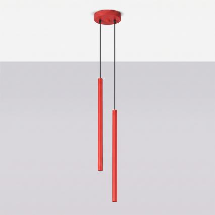 Pendelleuchte mit Kabel PASTELO 2xG9/8W/230V rot