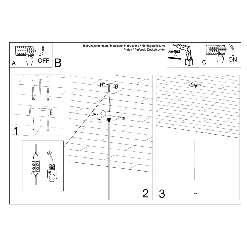 Lampada a sospensione su cavo PASTELO 1xG9/8W/230V blu