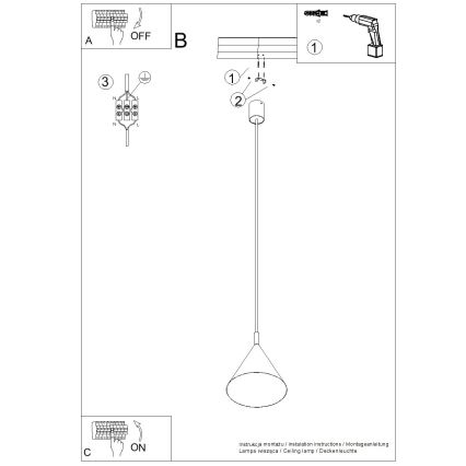 Suspension à câble NOX 1xE27/15W/230V crème