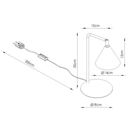 Lampada da tavolo NOX 1xE14/10W/230V crema