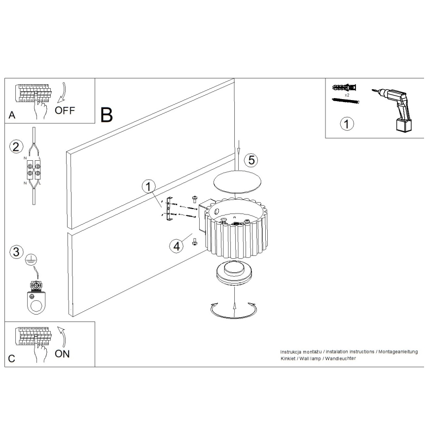 Lampada da parete AURA 1xGX53/10W/230V arancione