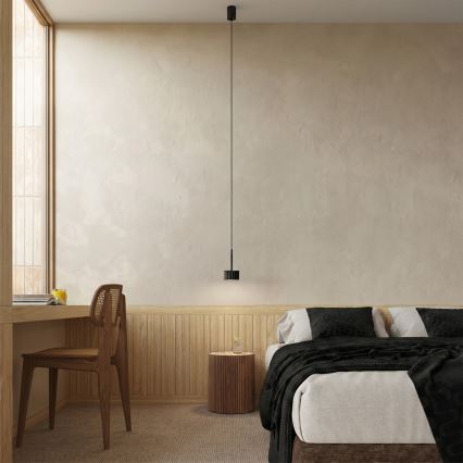 Pendelleuchte AURA an Kabel 1xGX53/10W/230V schwarz