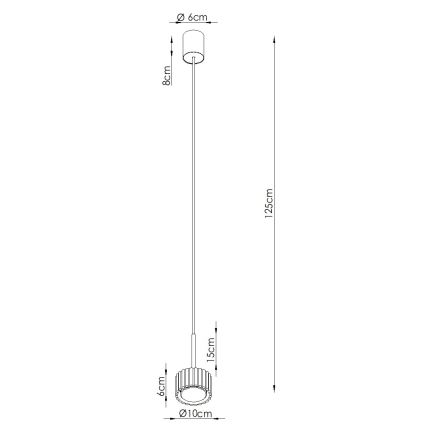 Lampadario a sospensione AURA 1xGX53/10W/230V nero