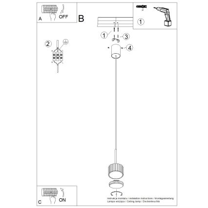 Lampada a sospensione con cavo AURA 1xGX53/10W/230V taupe