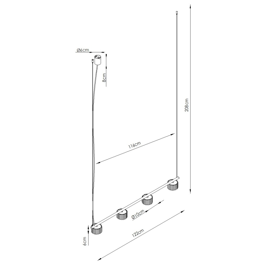 Lampadario a sospensione con cavo AURA 4xGX53/10W/230V crema