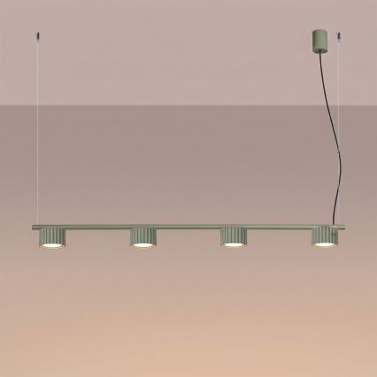 Lampadario a sospensione con cavo AURA 4xGX53/10W/230V verde