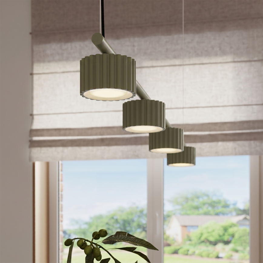 Lampadario a sospensione con cavo AURA 4xGX53/10W/230V verde