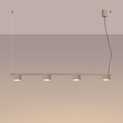 Suspension sur câble AURA, 4 culots GX53, 10 W, 230 V, taupe