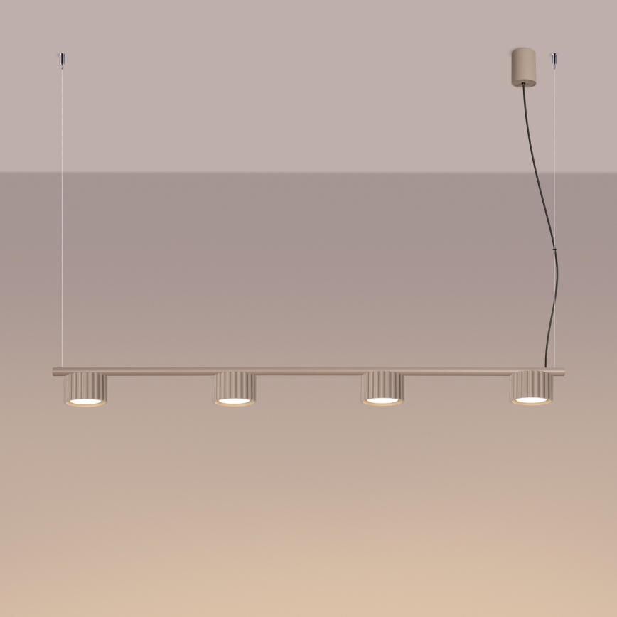 Suspension sur câble AURA, 4 culots GX53, 10 W, 230 V, taupe