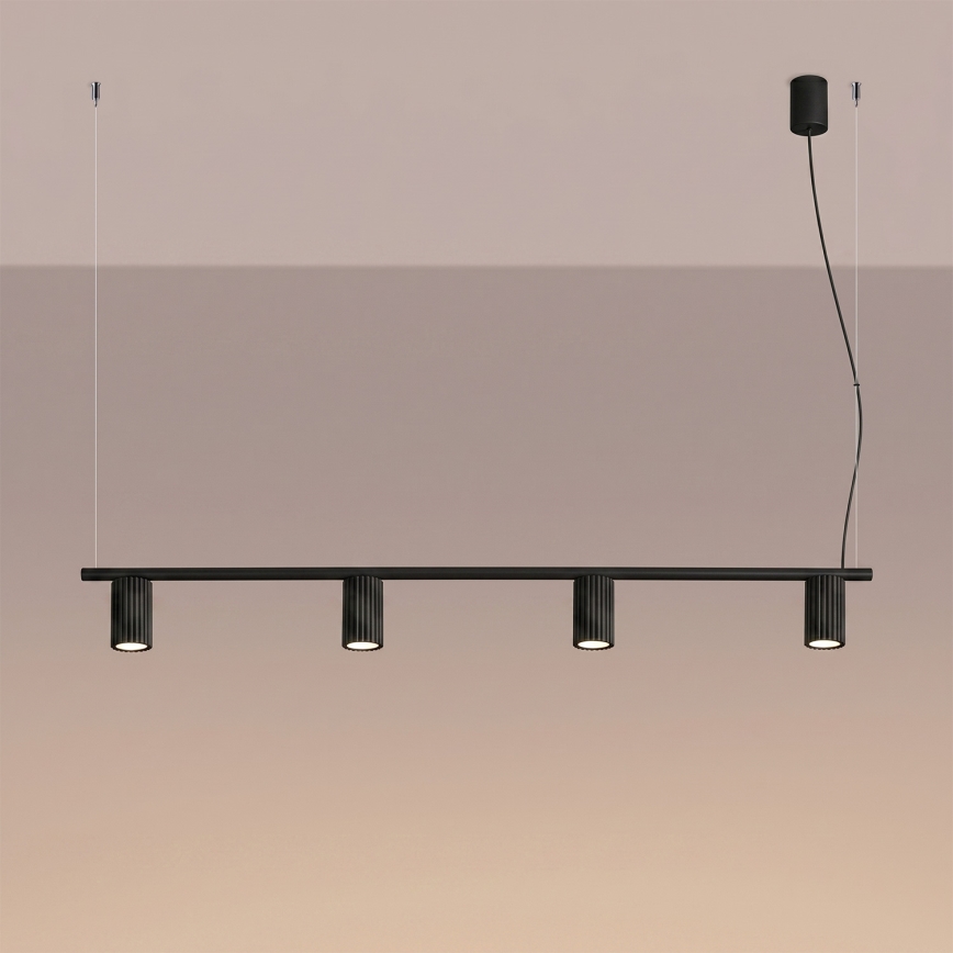 Lampada a sospensione su cavo KARBON 4xGU10/10W/230V nero