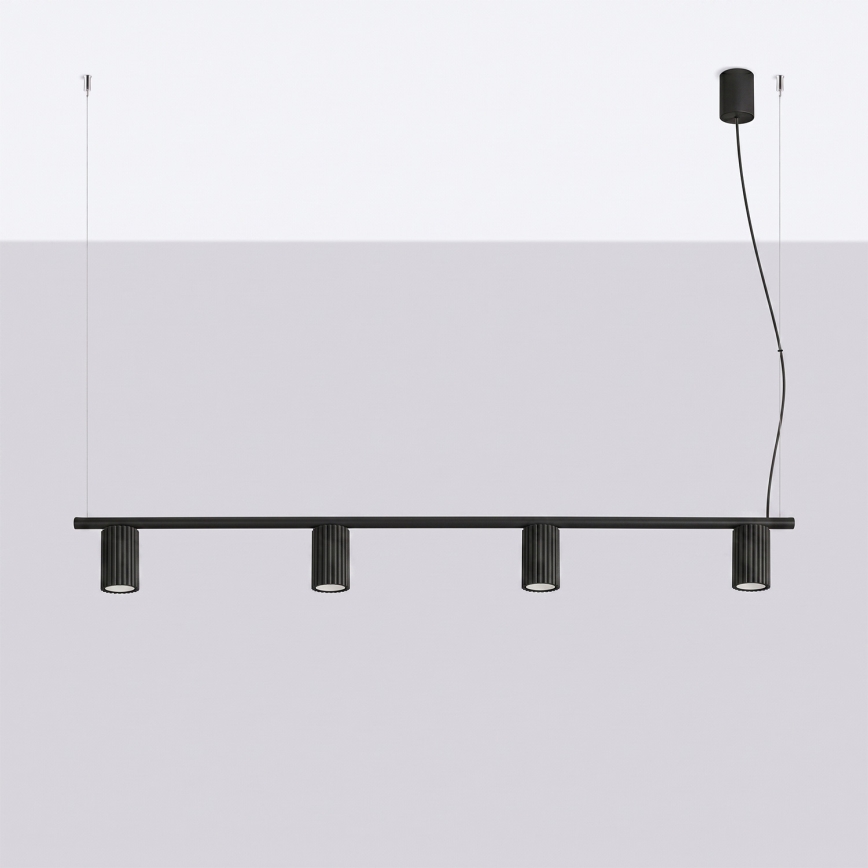 Lampada a sospensione su cavo KARBON 4xGU10/10W/230V nero