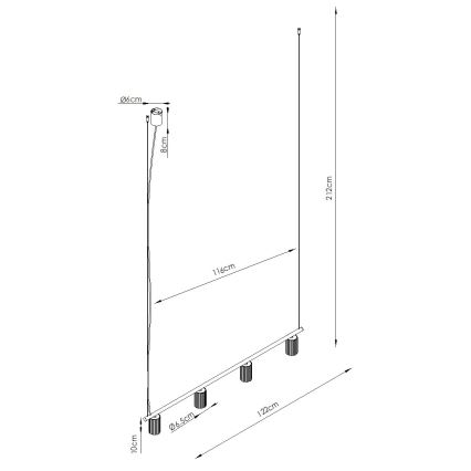 Lampadario sospeso a cavo KARBON 4xGU10/10W/230V colore crema