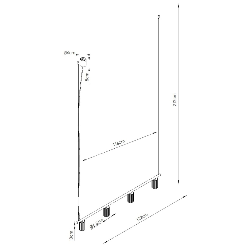 Lampadario sospeso a cavo KARBON 4xGU10/10W/230V colore crema