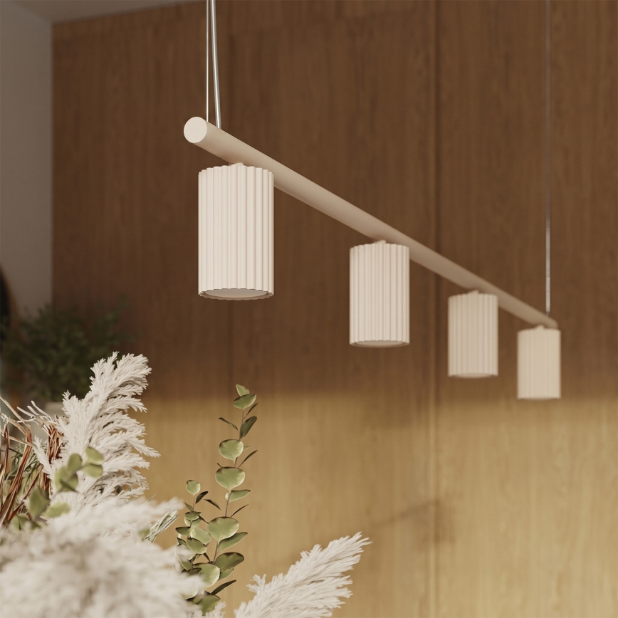 Suspension à câble KARBON 4xGU10/10W/230V crème