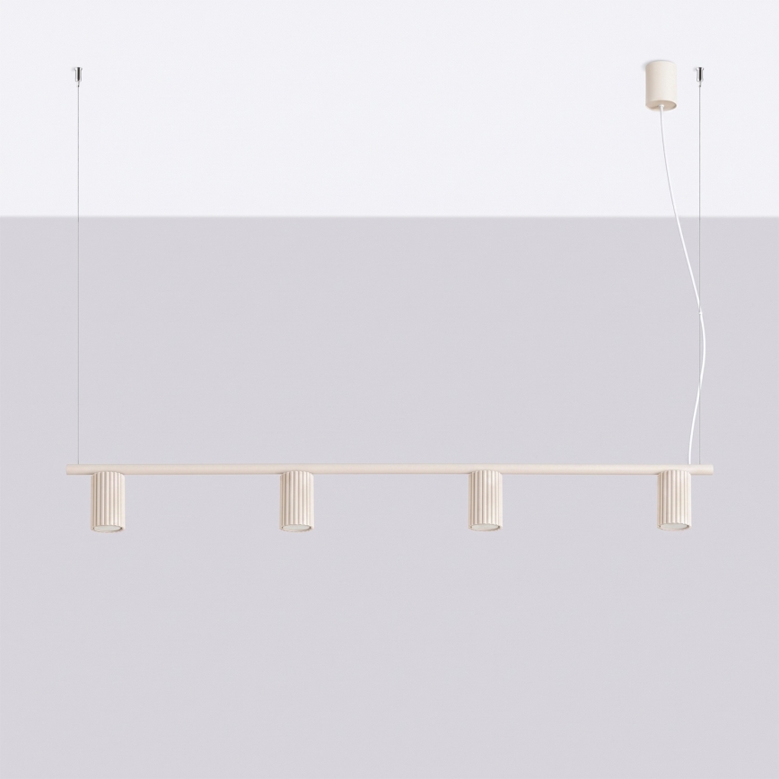 Suspension à câble KARBON 4xGU10/10W/230V crème