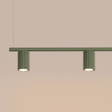 Lampada a sospensione con cavo KARBON 4xGU10/10W/230V verde