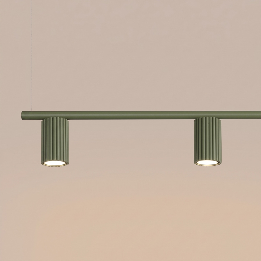 Lampada a sospensione con cavo KARBON 4xGU10/10W/230V verde