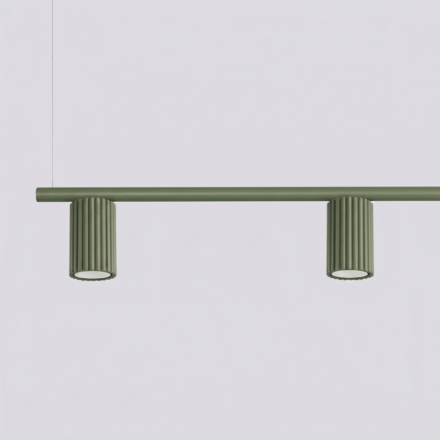 Lampada a sospensione con cavo KARBON 4xGU10/10W/230V verde
