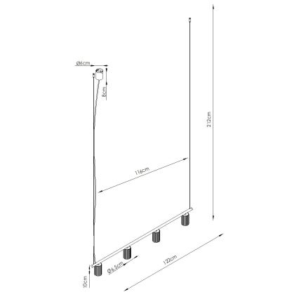 Lampada a sospensione con cavo KARBON 4xGU10/10W/230V verde