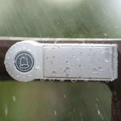 Sonnette sans fil 3xAA IP44 blanc/argent