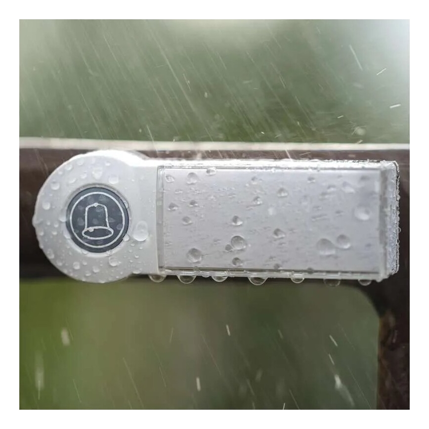 Sonnette sans fil 3xAA IP44 blanc/argent
