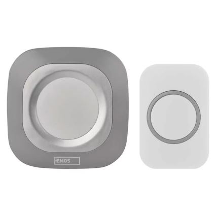 Sonnette sans fil à brancher 230V + 1xCR2032 IP44 gris