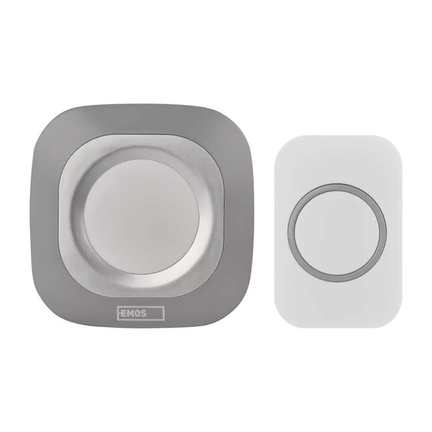 Sonnette sans fil à brancher 230V + 1xCR2032 IP44 gris
