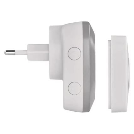 Sonnette sans fil à brancher 230V + 1xCR2032 IP44 gris