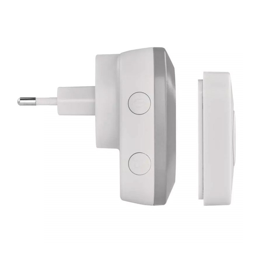 Sonnette sans fil à brancher 230V + 1xCR2032 IP44 gris