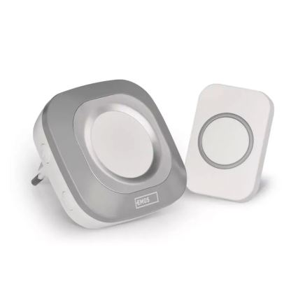 Sonnette sans fil à brancher 230V + 1xCR2032 IP44 gris