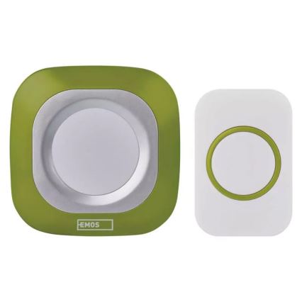 Sonnette sans fil à brancher 230V + 1xCR2032 IP44 vert