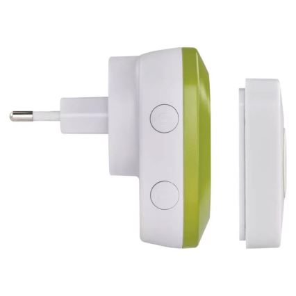 Sonnette sans fil à brancher 230V + 1xCR2032 IP44 vert